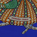 HERMES Carre 90 Scarf ”Grands Fonds” Silk Blue Auth 190368M-12