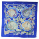 HERMES Carre 90 Scarf ”Grands Fonds” Silk Blue Auth 190368M-13