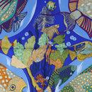 HERMES Carre 90 Scarf ”Grands Fonds” Silk Blue Auth 190368M-6
