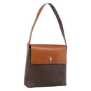 CELINE Macadam Canvas Shoulder Bag PVC Leather Brown Gold Auth 190382A-1