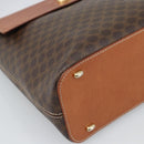 CELINE Macadam Canvas Shoulder Bag PVC Leather Brown Gold Auth 190382A-11