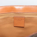 CELINE Macadam Canvas Shoulder Bag PVC Leather Brown Gold Auth 190382A-14