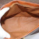 CELINE Macadam Canvas Shoulder Bag PVC Leather Brown Gold Auth 190382A-15