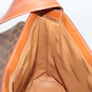 CELINE Macadam Canvas Shoulder Bag PVC Leather Brown Gold Auth 190382A-16