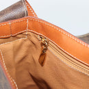 CELINE Macadam Canvas Shoulder Bag PVC Leather Brown Gold Auth 190382A-18