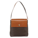 CELINE Macadam Canvas Shoulder Bag PVC Leather Brown Gold Auth 190382A-2