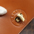 CELINE Macadam Canvas Shoulder Bag PVC Leather Brown Gold Auth 190382A-21
