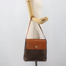 CELINE Macadam Canvas Shoulder Bag PVC Leather Brown Gold Auth 190382A-22