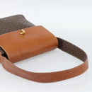 CELINE Macadam Canvas Shoulder Bag PVC Leather Brown Gold Auth 190382A-7