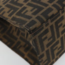 FENDI Zucca Canvas Mamma Baguette Tote Bag Brown Black Auth 190385-16