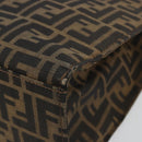 FENDI Zucca Canvas Mamma Baguette Tote Bag Brown Black Auth 190385-8