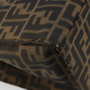 FENDI Zucca Canvas Mamma Baguette Tote Bag Brown Black Auth 190385-17
