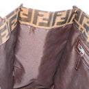 FENDI Zucca Canvas Mamma Baguette Tote Bag Brown Black Auth 190385-22