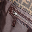 FENDI Zucca Canvas Mamma Baguette Tote Bag Brown Black Auth 190385-23