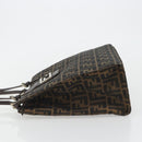 FENDI Zucca Canvas Mamma Baguette Tote Bag Brown Black Auth 190385-4
