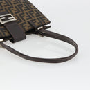 FENDI Zucca Canvas Mamma Baguette Tote Bag Brown Black Auth 190385-7
