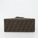 FENDI Zucca Canvas Mamma Baguette Tote Bag Brown Black Auth 190385-5