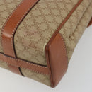 CELINE Macadam Canvas Hand Bag PVC Beige Gold Auth 190386-15