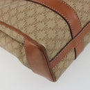 CELINE Macadam Canvas Hand Bag PVC Beige Gold Auth 190386-16