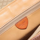 CELINE Macadam Canvas Hand Bag PVC Beige Gold Auth 190386-19