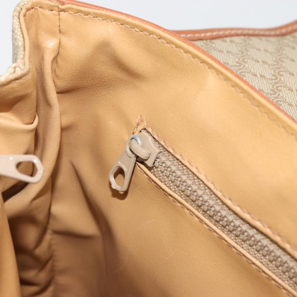 CELINE Macadam Canvas Hand Bag PVC Beige Gold Auth 190386