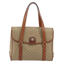 CELINE Macadam Canvas Hand Bag PVC Beige Gold Auth 190386-13