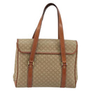 CELINE Macadam Canvas Hand Bag PVC Beige Gold Auth 190386-2