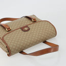 CELINE Macadam Canvas Hand Bag PVC Beige Gold Auth 190386-6
