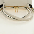 PRADA Hand Bag Vittero Dino Leather 2way White Gold Auth 190387V-15