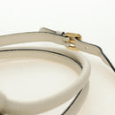 PRADA Hand Bag Vittero Dino Leather 2way White Gold Auth 190387V-16