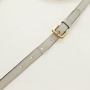 PRADA Hand Bag Vittero Dino Leather 2way White Gold Auth 190387V-17