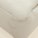 PRADA Hand Bag Vittero Dino Leather 2way White Gold Auth 190387V-23