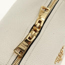 PRADA Hand Bag Vittero Dino Leather 2way White Gold Auth 190387V-25