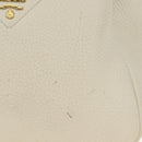 PRADA Hand Bag Vittero Dino Leather 2way White Gold Auth 190387V-3