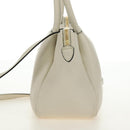 PRADA Hand Bag Vittero Dino Leather 2way White Gold Auth 190387V-7