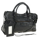 BALENCIAGA The City Hand Bag Leather 2way Black 115748 Auth 190388SAM-1
