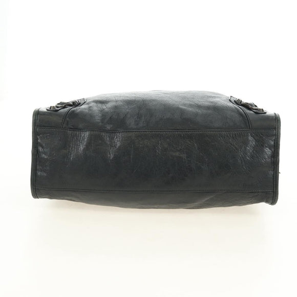 BALENCIAGA The City Hand Bag Leather 2way Black 115748 Auth 190388SAM