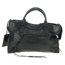 BALENCIAGA The City Hand Bag Leather 2way Black 115748 Auth 190388SAM-13