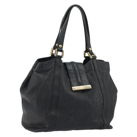 GUCCI GG Canvas Guccissima Tote Bag Leather Black Gold 233607 Auth 190389A