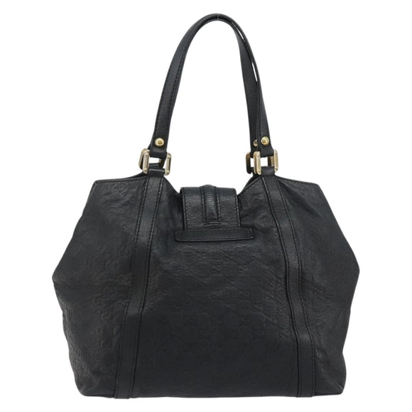 GUCCI GG Canvas Guccissima Tote Bag Leather Black Gold 233607 Auth 190389A