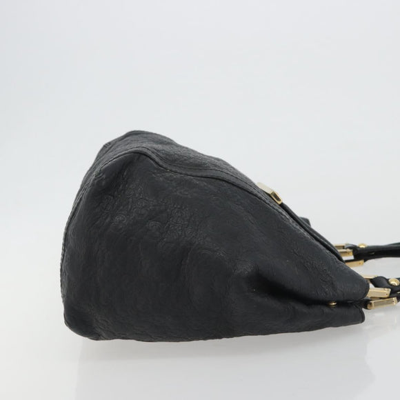 GUCCI GG Canvas Guccissima Tote Bag Leather Black Gold 233607 Auth 190389A