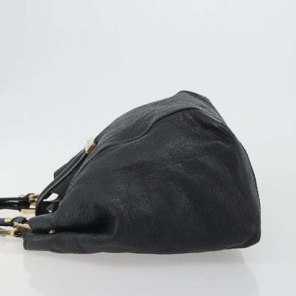 GUCCI GG Canvas Guccissima Tote Bag Leather Black Gold 233607 Auth 190389A