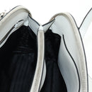 PRADA Hand Bag Leather 2way White Silver Auth 190398SAM-25