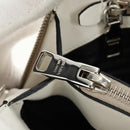 PRADA Hand Bag Leather 2way White Silver Auth 190398SAM-28