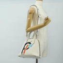 PRADA Hand Bag Leather 2way White Silver Auth 190398SAM-32