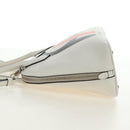 PRADA Hand Bag Leather 2way White Silver Auth 190398SAM-3
