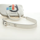 PRADA Hand Bag Leather 2way White Silver Auth 190398SAM-7