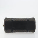 CELINE Macadam Canvas Mini Boston Bag PVC Black Gold Auth 190399A-6