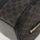 CELINE Macadam Canvas Mini Boston Bag PVC Black Gold Auth 190399A-10