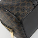CELINE Macadam Canvas Mini Boston Bag PVC Black Gold Auth 190399A-14